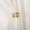 Crystal Brass Curtain Holdback